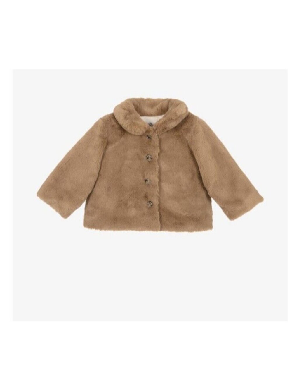 Bonpoint faux fur baby girls brown coat size 18 months